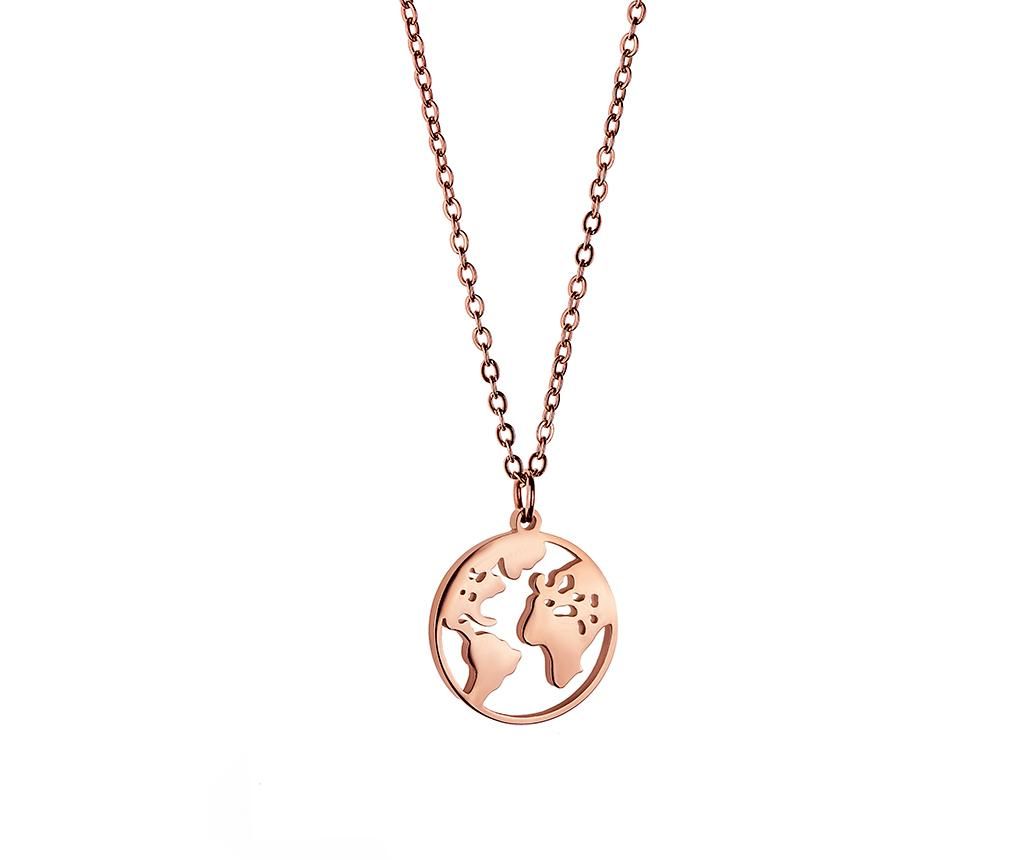 Lantisor cu pandantiv Globe Rose Gold – Emily Westwood, Galben & Auriu Emily Westwood